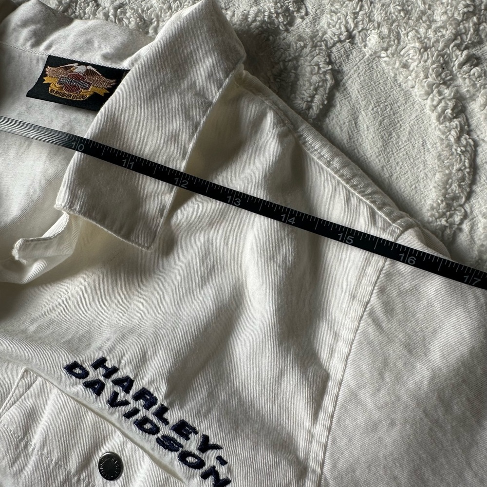 Harley-Davidson Women's White Button Down Shirt Embroidered Tie Front Size‎ M - Picture 9 of 14